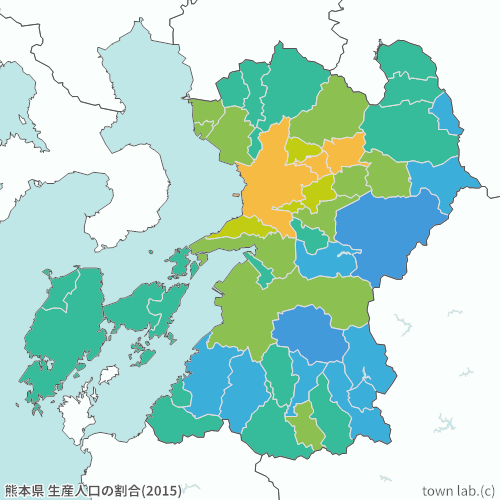 熊本県 生産人口の割合