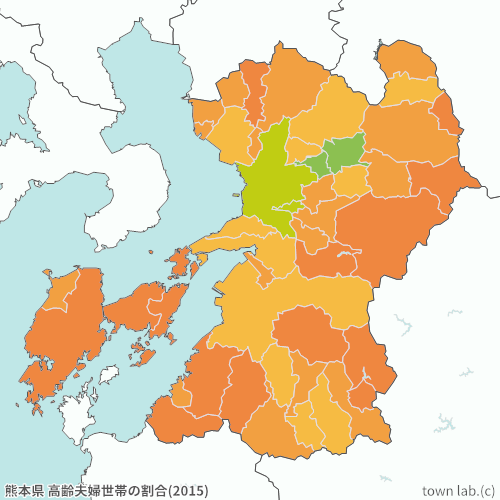 熊本県 高齢夫婦世帯の割合