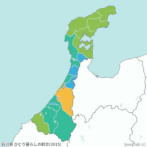 石川県 ひとり暮らしの割合