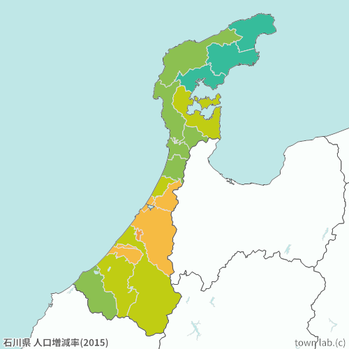 石川県 人口増減率