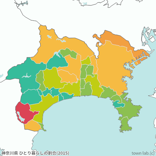 神奈川県 ひとり暮らしの割合