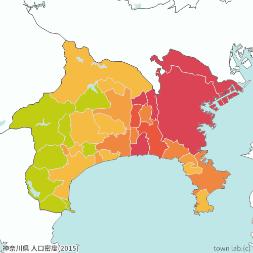 神奈川県 人口密度