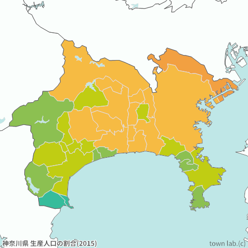 神奈川県 生産人口の割合