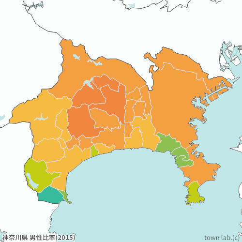 神奈川県 男性比率