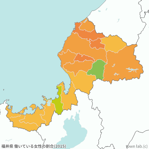 福井県 女性の働いている人の割合