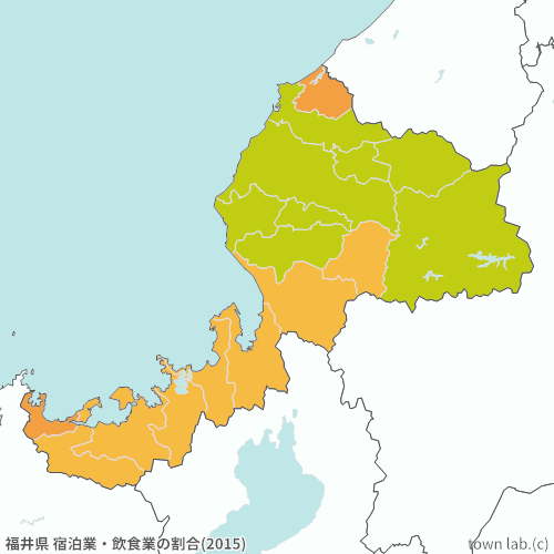 福井県 宿泊業・飲食業の割合