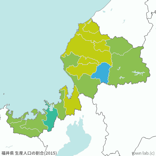 福井県 生産人口の割合
