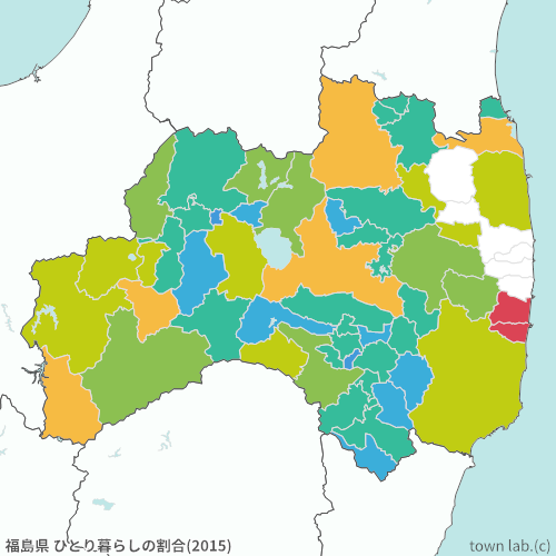 福島県 ひとり暮らしの割合