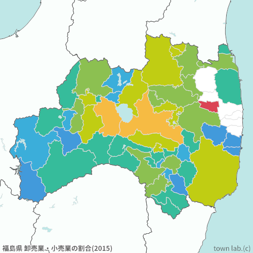 福島県 卸売業・小売業の割合