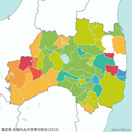 福島県 夫婦のみの世帯の割合