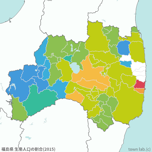 福島県 生産人口の割合