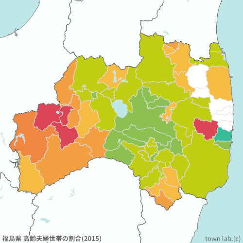 福島県 高齢夫婦世帯の割合