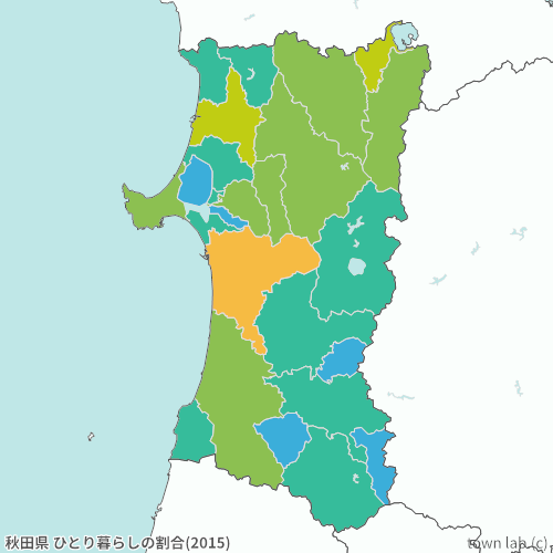 秋田県 ひとり暮らしの割合