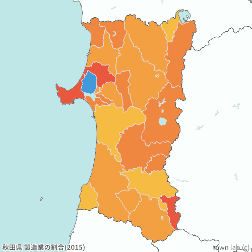 秋田県 製造業の割合