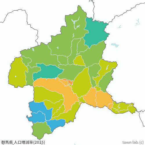 群馬県 人口増減率