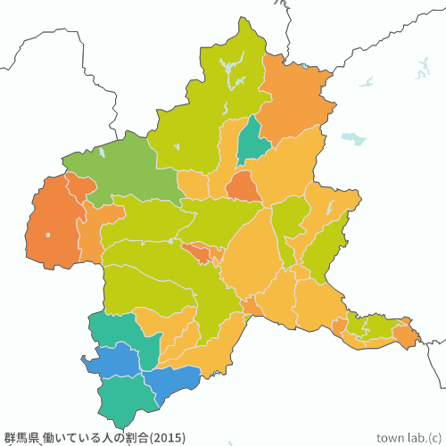 群馬県 働いている人の割合