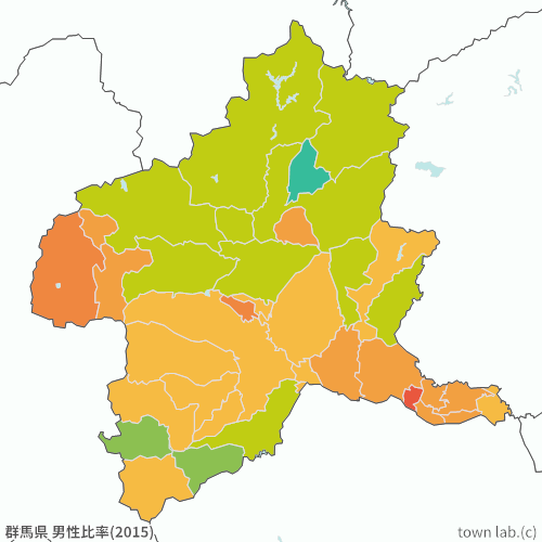 群馬県 男性比率