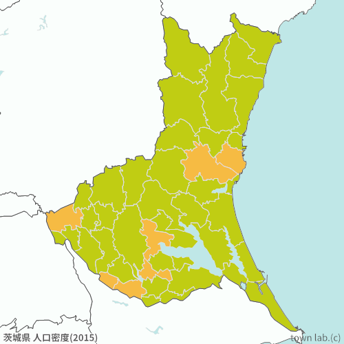 茨城県 人口密度
