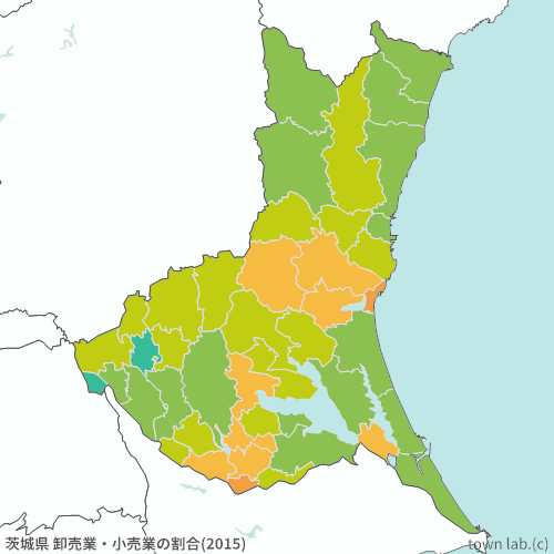 茨城県 卸売業・小売業の割合