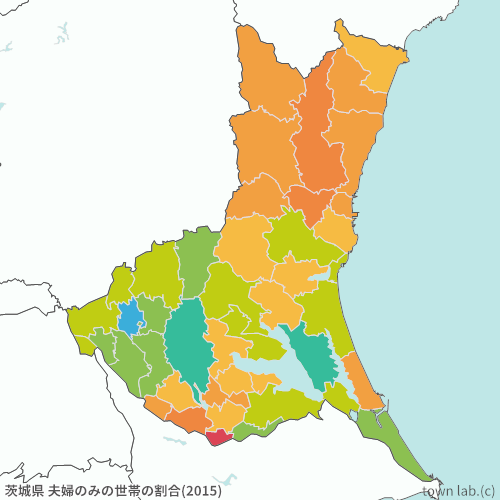 茨城県 夫婦のみの世帯の割合