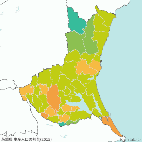 茨城県 生産人口の割合