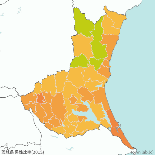 茨城県 男性比率