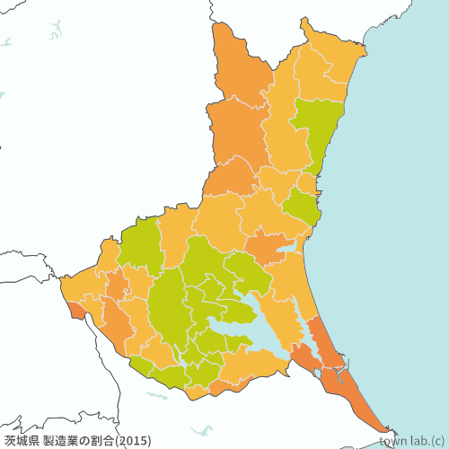 茨城県 製造業の割合