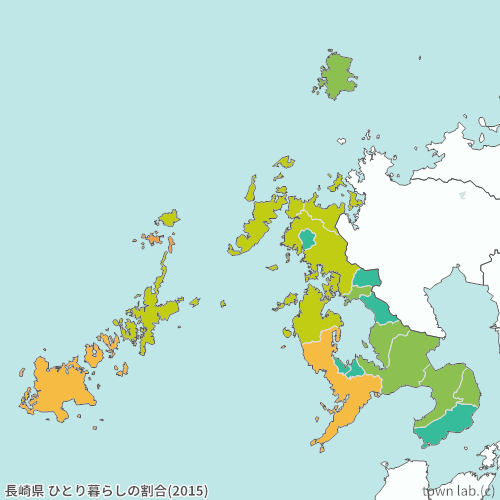 長崎県 ひとり暮らしの割合