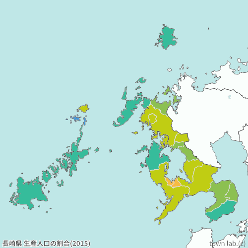長崎県 生産人口の割合