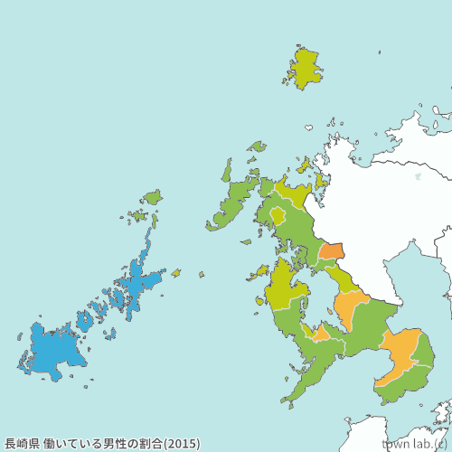 長崎県 男性の働いている人の割合