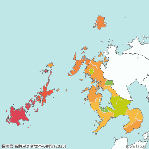 長崎県 高齢単身者世帯の割合