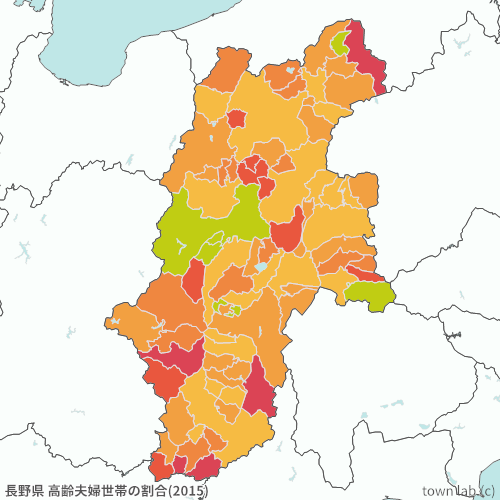 長野県 高齢夫婦世帯の割合