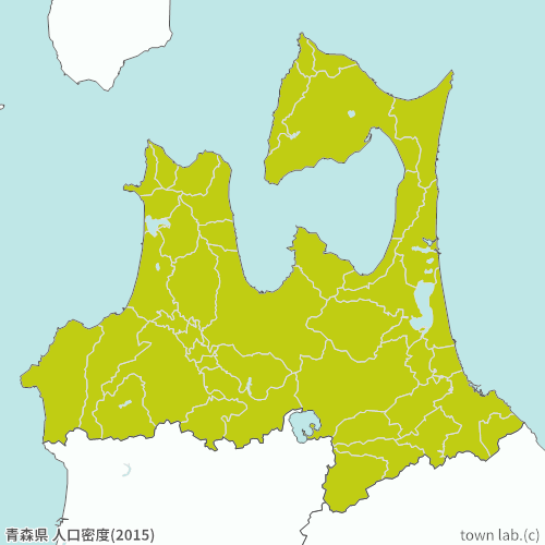 青森県 人口密度