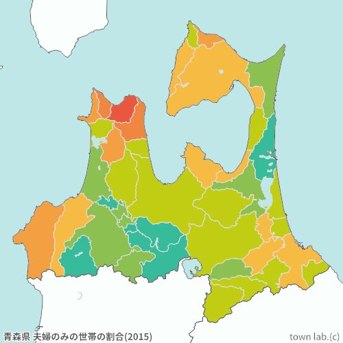 青森県 夫婦のみの世帯の割合