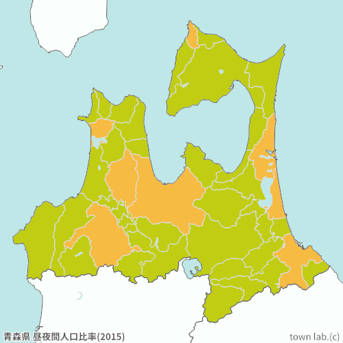 青森県 昼夜間人口比率