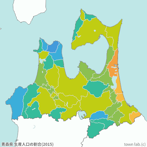 青森県 生産人口の割合