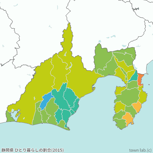 静岡県 ひとり暮らしの割合