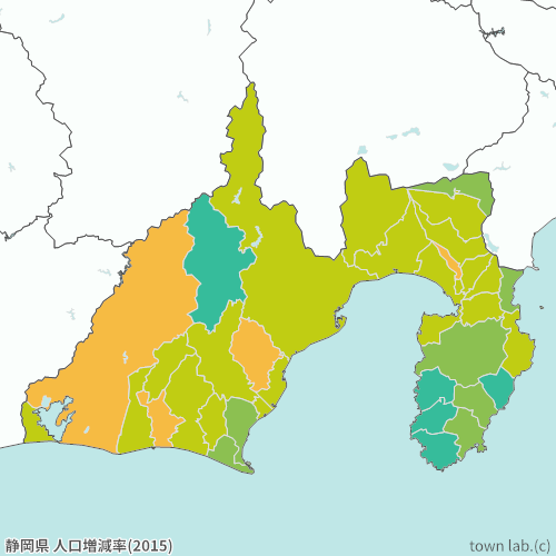 静岡県 人口増減率