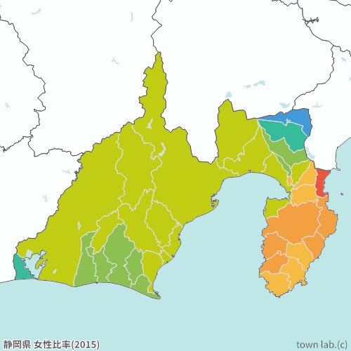 静岡県 女性比率