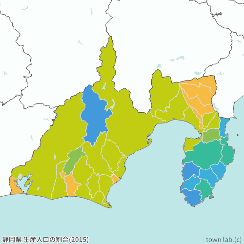 静岡県 生産人口の割合