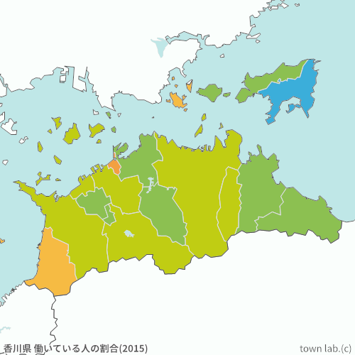 香川県 働いている人の割合