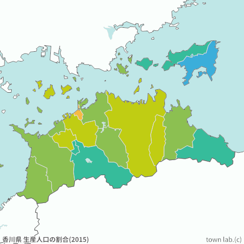 香川県 生産人口の割合