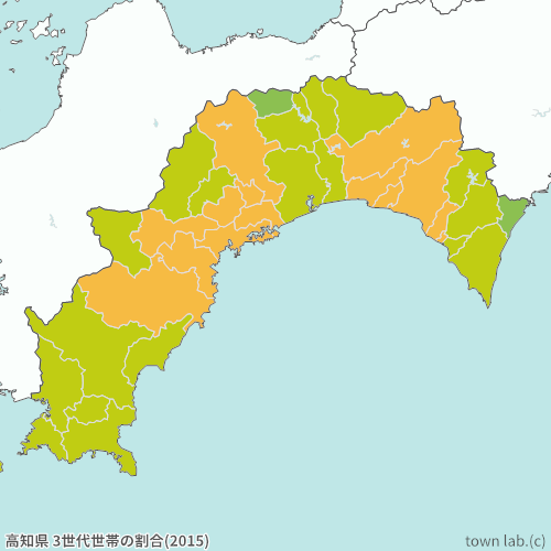高知県 3世代世帯の割合