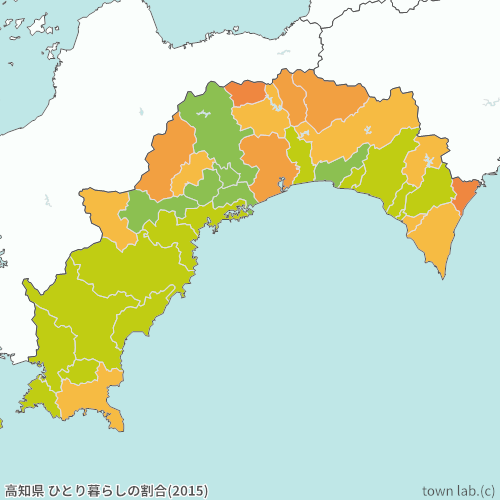 高知県 ひとり暮らしの割合