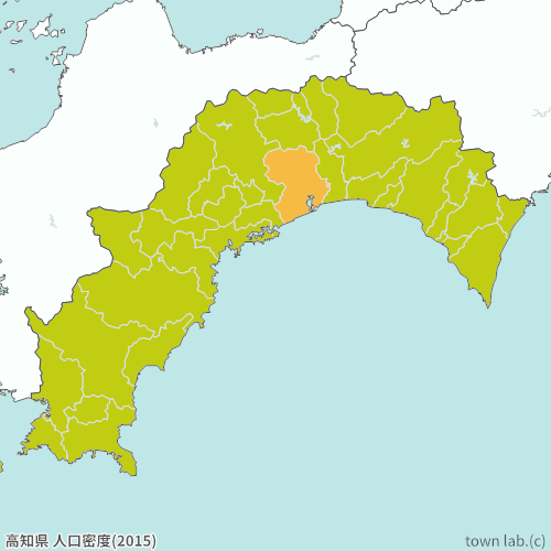 高知県 人口密度