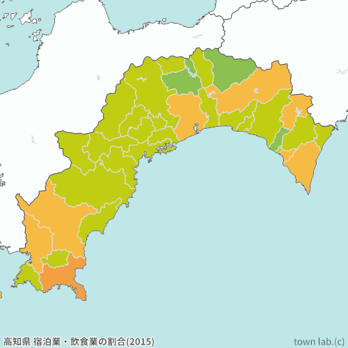 高知県 宿泊業・飲食業の割合