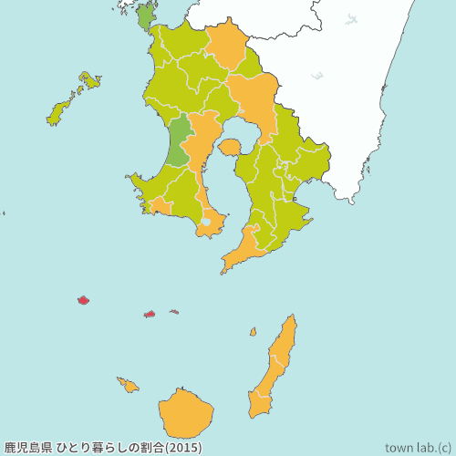 鹿児島県 ひとり暮らしの割合