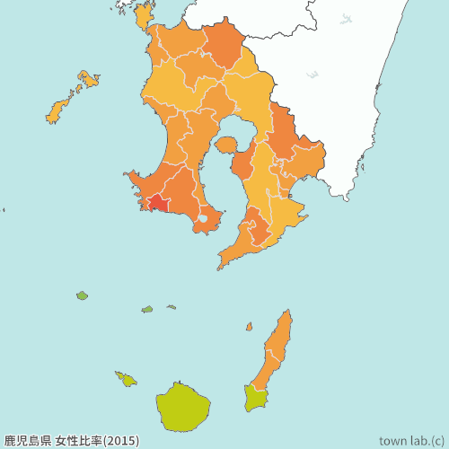 鹿児島県 女性比率