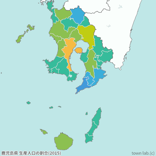 鹿児島県 生産人口の割合